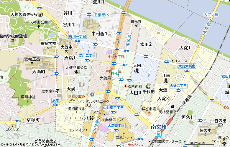 アイトップ　大淀店付近の地図